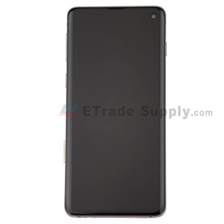 For Samsung Galaxy S10 Series LCD Screen and Digitizer Assembly with Front Housing Replacement - Black - Without Logo - Grade S+