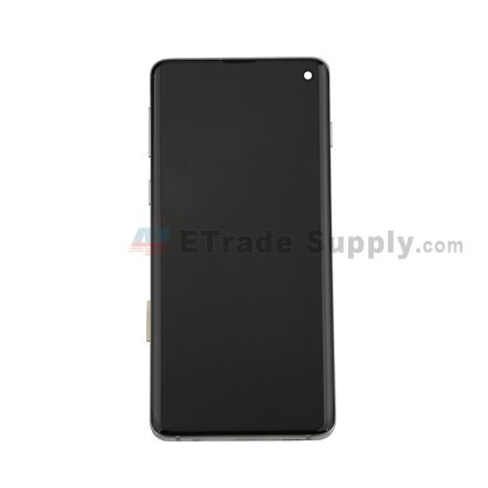 For Samsung Galaxy S10 Series LCD Screen and Digitizer Assembly with Front Housing Replacement - White - Without Logo - Grade S+