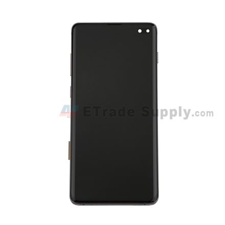 For Samsung Galaxy S10 Plus Series LCD Screen and Digitizer Assembly with Front Housing Replacement - Black - Without Logo - Grade S+
