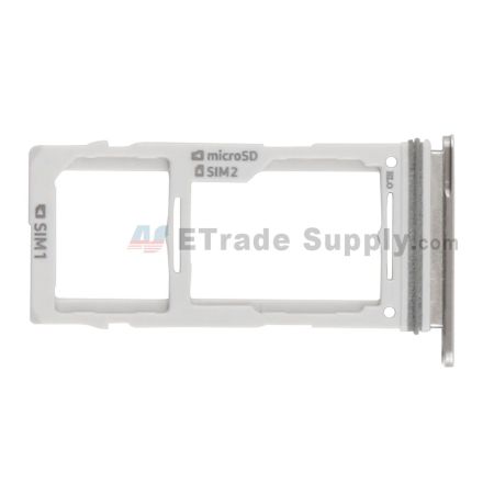 For Samsung Galaxy S10e/S10/S10 Plus Series SIM Card Tray Replacement (Double SIM Card) - Silver - Grade S+