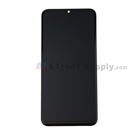 For Samsung Galaxy A20 LCD Screen and Digitizer Assembly with Front Housing Replacement - Black - Without Logo - Grade S+
