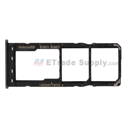 For Samsung Galaxy A10/A105 SIM Card Tray Replacement (Double SIM Card) - Black - Grade S+
