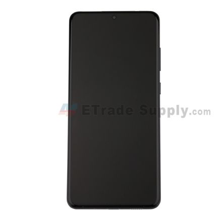 For Samsung Galaxy S20 Ultra Series LCD Screen and Digitizer Assembly with Front Housing Replacement - Black - Without Logo - Grade S+
