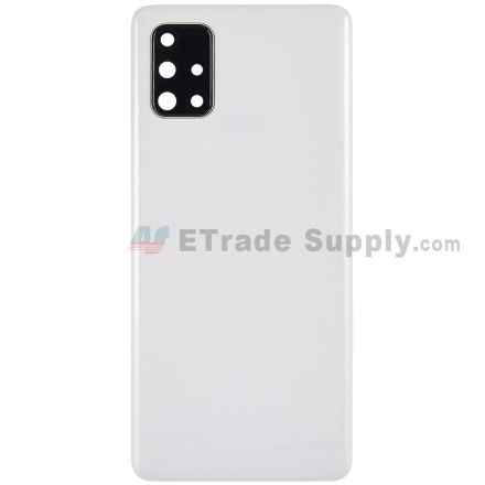 For Samsung Galaxy A71/A715 Battery Door Replacement - White - With Logo - Grade S+