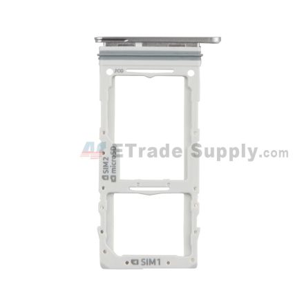 For Samsung Galaxy S20 Ultra Series SIM Card Tray Replacement (Double SIM Card) - Silver/Gray - Grade S+