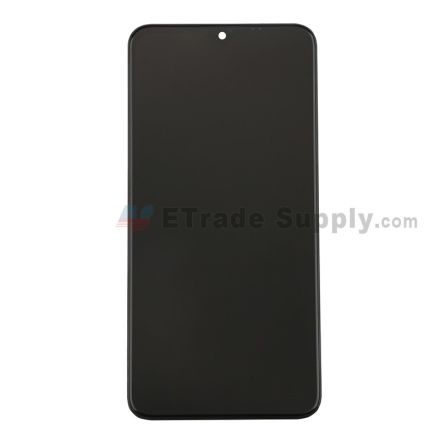 For Samsung Galaxy A10S LCD Screen and Digitizer Assembly with Front Housing Replacement - Black - Grade S+