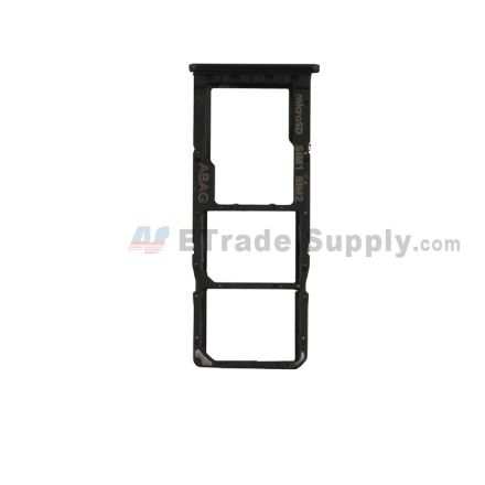 For Samsung Galaxy A21s/A217 SIM Card Tray Replacement (Double SIM Card) - Black - Grade S+