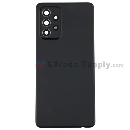For Samsung Galaxy A52/A526 Battery Door Replacement - Black - With Logo - Grade S+