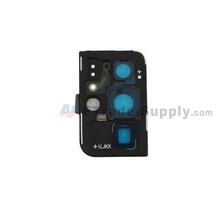 For Samsung Galaxy S21 Ultra Rear Facing Camera Lens with Bezel Replacement - Black- Grade S+