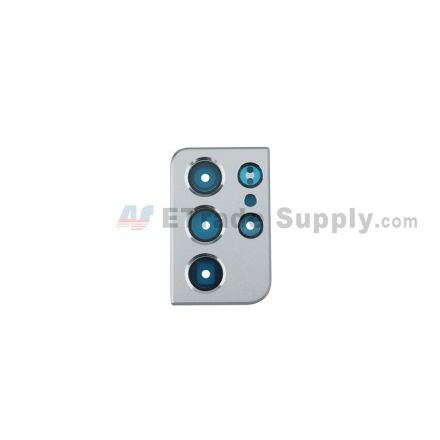 For Samsung Galaxy S21 Ultra Rear Facing Camera Lens with Bezel Replacement - Gray - Grade S+