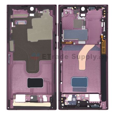 For Samsung Galaxy S22 Ultra Partition Replacement (European Version) - Burgundy - Grade S+
