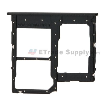 For Samsung Galaxy A01 Core A013 SIM Card Tray Replacement (Double SIM Card) - Black - Grade S+