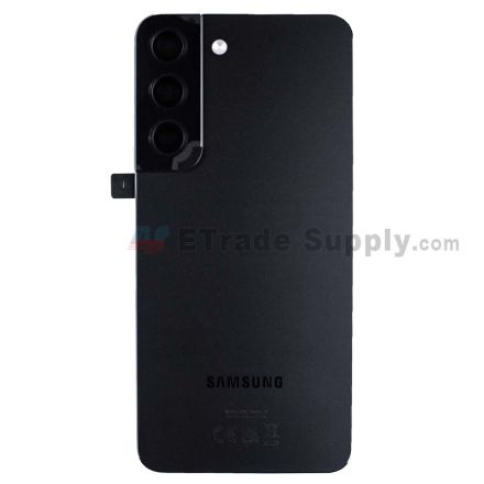 For Samsung Galaxy S22 Battery Door Replacement - Black - With Logo - Grade S+