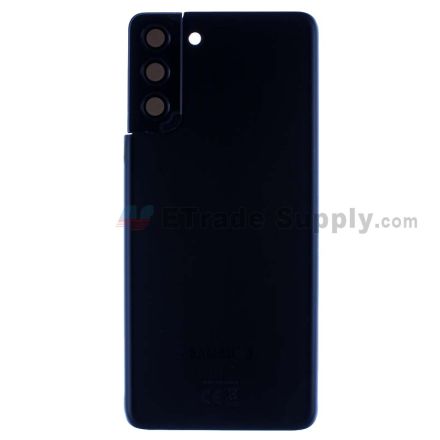 For Samsung Galaxy S21 Plus Battery Door Replacement - Black - With Logo - Grade R