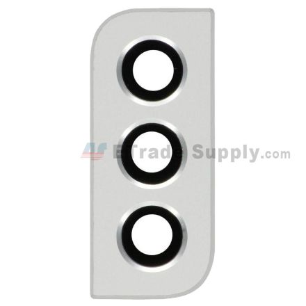 For Samsung Galaxy S22 Rear Facing Camera Lens with Bezel Replacement - White - Grade S+
