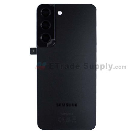 For Samsung Galaxy S22 Battery Door Replacement - Black - With Logo - Grade R