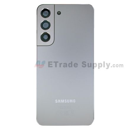 For Samsung Galaxy S22 Battery Door Replacement - White - With Logo - Grade R