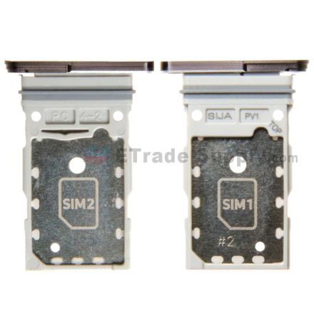 For Samsung Galaxy S22 SIM Card Tray Replacement (Double SIM Card) - Black - Grade S+