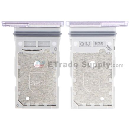 For Samsung Galaxy S21 FE SIM Card Tray Replacement (Double SIM Card) - Purple - Grade S+