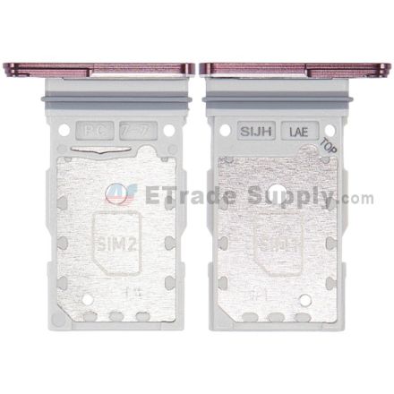 For Samsung Galaxy S22 Ultra SIM Card Tray Replacement (Double SIM Card) - Burgundy - Grade S+