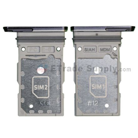For Samsung Galaxy S22 Ultra SIM Card Tray Replacement (Double SIM Card) - Black - Grade S+