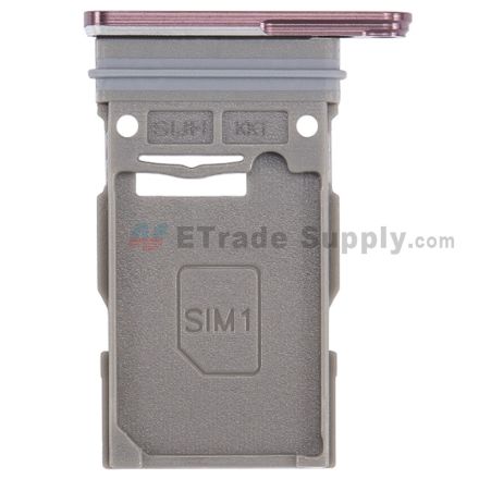 For Samsung Galaxy S22 Ultra SIM Card Tray Replacement (Single SIM Card) - Burgundy - Grade S+