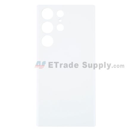 For Samsung Galaxy S23 Ultra Battery Door Replacement - White - With Logo - Grade S+