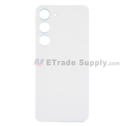 For Samsung Galaxy S23 Battery Door Replacement - White - With Logo - Grade R