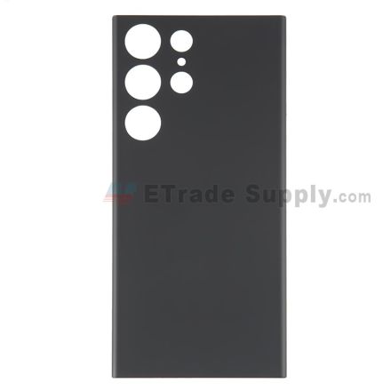 For Samsung Galaxy S23 Ultra Battery Door Replacement - Black - With Logo - Grade R