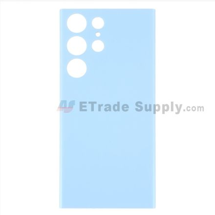 For Samsung Galaxy S23 Ultra Battery Door Replacement - Blue - With Logo - Grade R