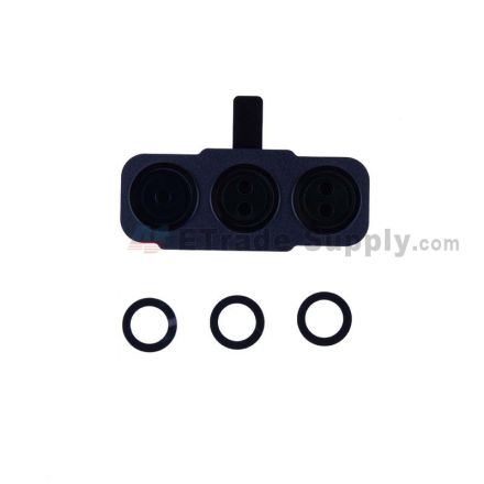 For Samsung Galaxy S21 FE Series Rear Facing Camera Bezel with Glass Lens Replacement - Gray - Grade S+